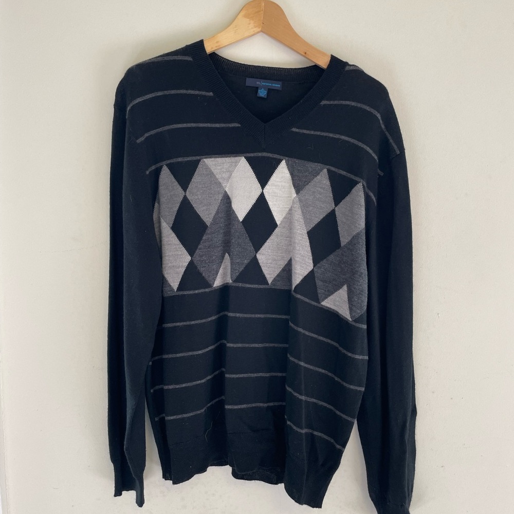Mens dark blue v neck sweater